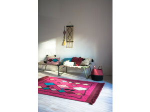 Bavlněný koberec kosočtverce Lorena Canals - vínový Morocco
