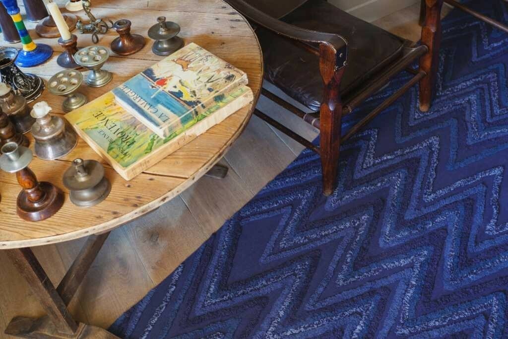 Bavlněný koberec 170 x 240 modrý Lorena Canals - hory Early Hours