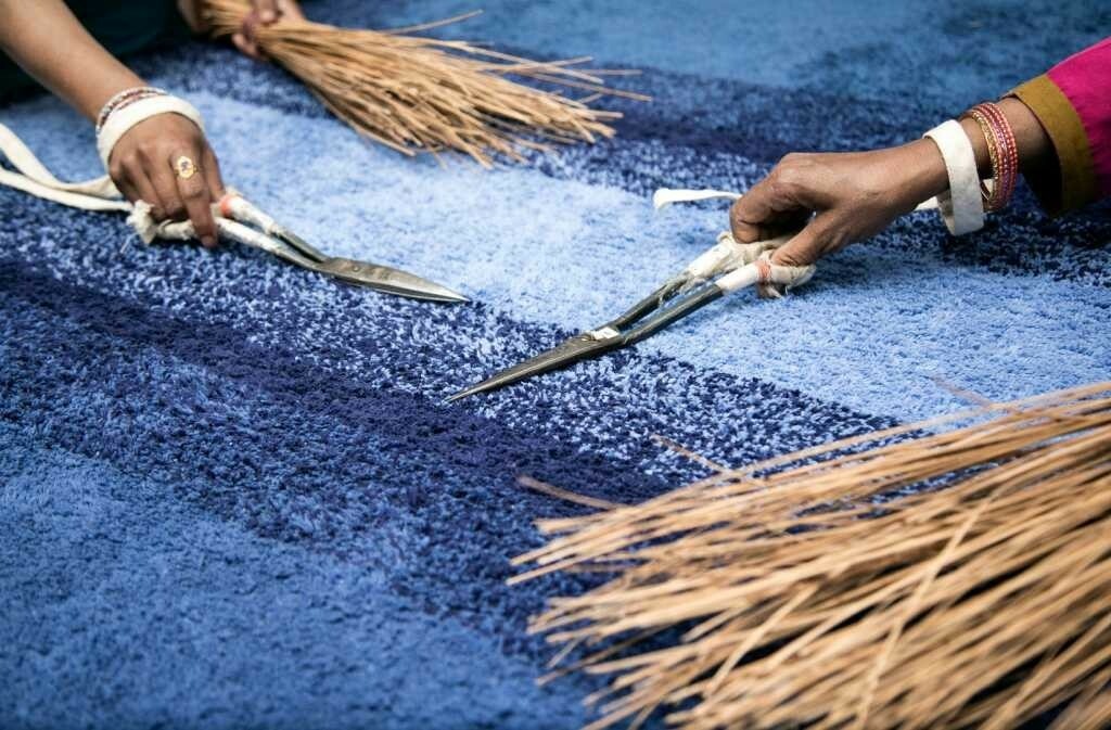 Bavlněný koberec 140 x 200 modrý Lorena Canals - moře Early Hours