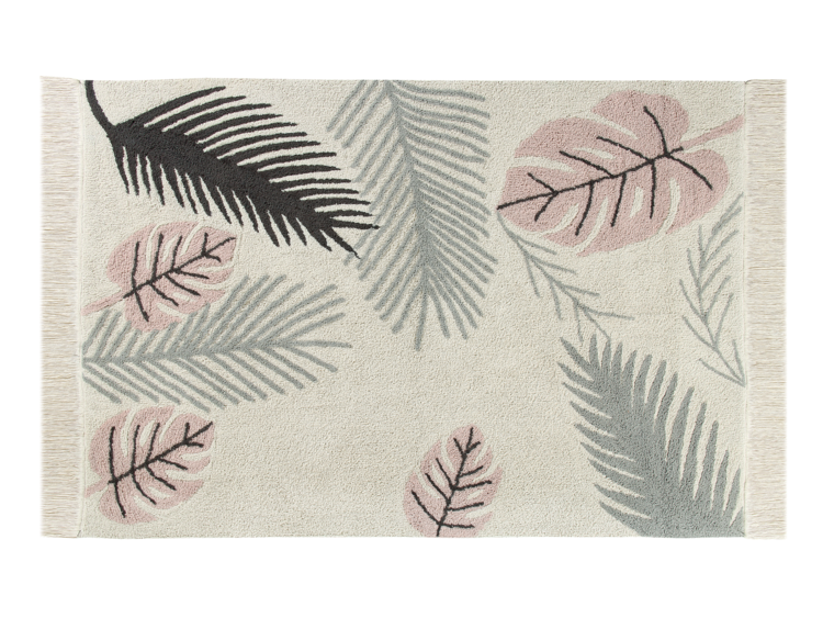 Bavlněný koberec růžové listy Lorena Canals - krémový Plants