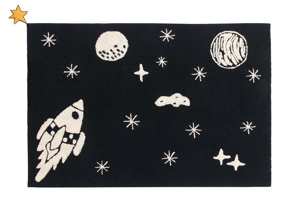 Bavlněný koberec černý, vesmír Lorena Canals - Galaxy