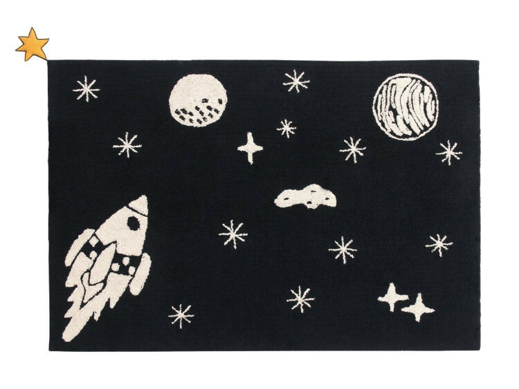 Bavlněný koberec černý, vesmír Lorena Canals - Galaxy