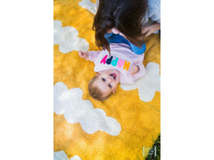 Bavlněný koberec žlutý, mraky Lorena Canals - Clouds