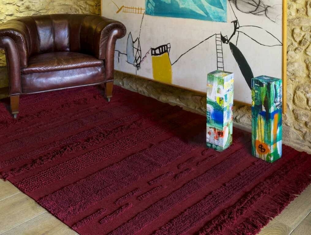 Bavlněný koberec 170 x 240 vínový Lorena Canals - Early Hours