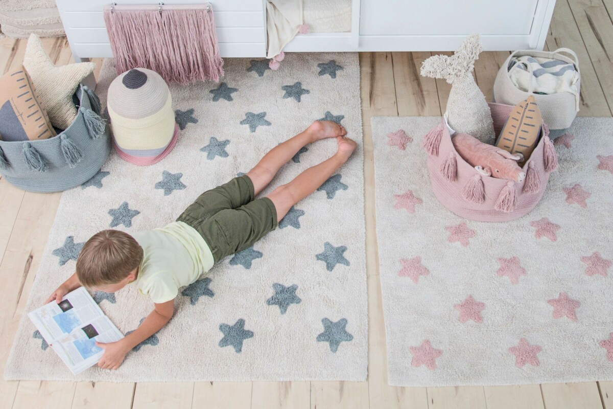 Bavlněný koberec růžové hvězdičky Lorena Canals - Stars