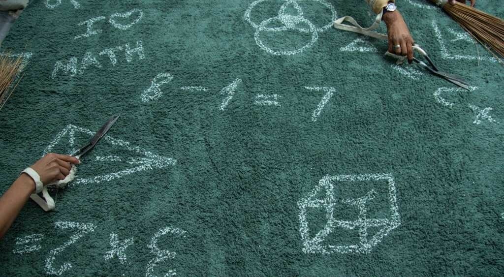 Bavlněný koberec zelený, matematika Lorena Canals - Back To School