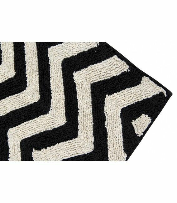 Bavlněný koberec černobílý, klikatý Lorena Canals - Black&White
