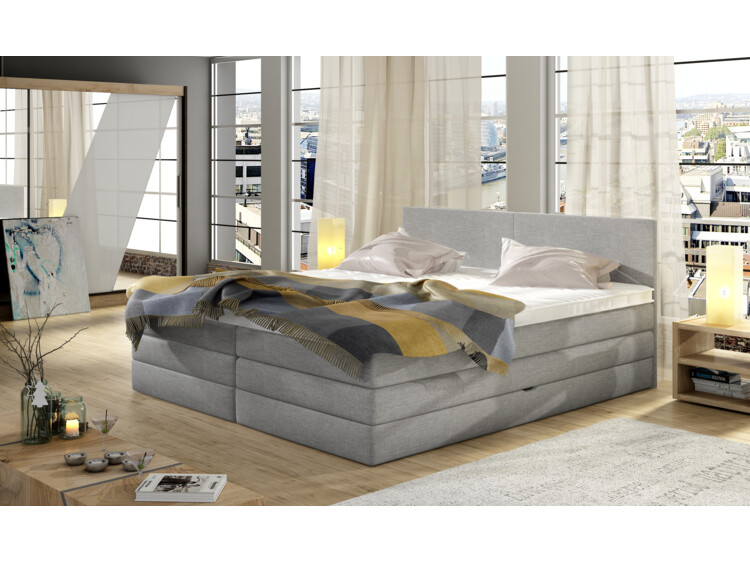 Akce -  Postel Boxspring Ema (160) + topper