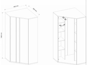 Rohová šatní skříň Imola IM-01