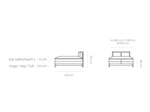 AKCE - Postel Boxspring Belize (180) + topper, Malmo 08