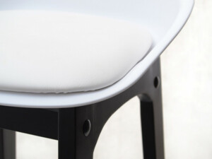 Barová židle Rule bílá, černé podnoží