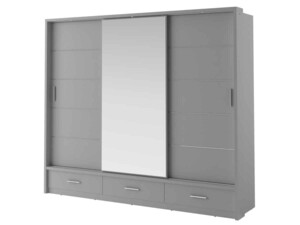 Šatní skříň s Led osvětlením Arti 01 (250) - šedý mat