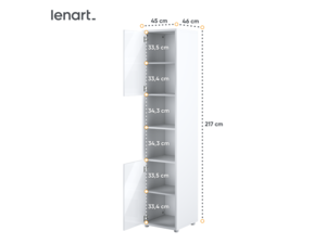 Úzká skříň Bed Concept BC-08 L/P - bílý lesk