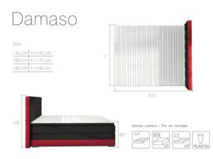 Postel Boxspring Damaso 140 x 200