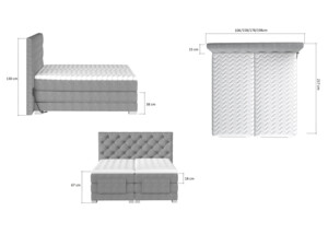 Postel Boxspring Clover 140 x 200 s elektrickým polohováním