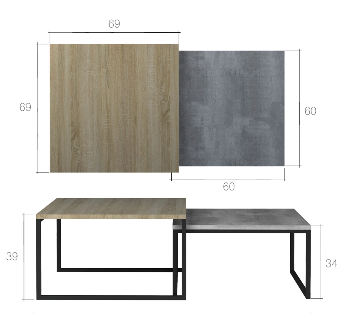 Konferenční stolek Nevio - beton