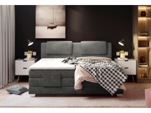Skladem - Akce - Postel Boxspring Wave (180) s  elektrickým polohováním +  toppery