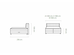 Postel Boxspring Balmo 140 x 200 cm