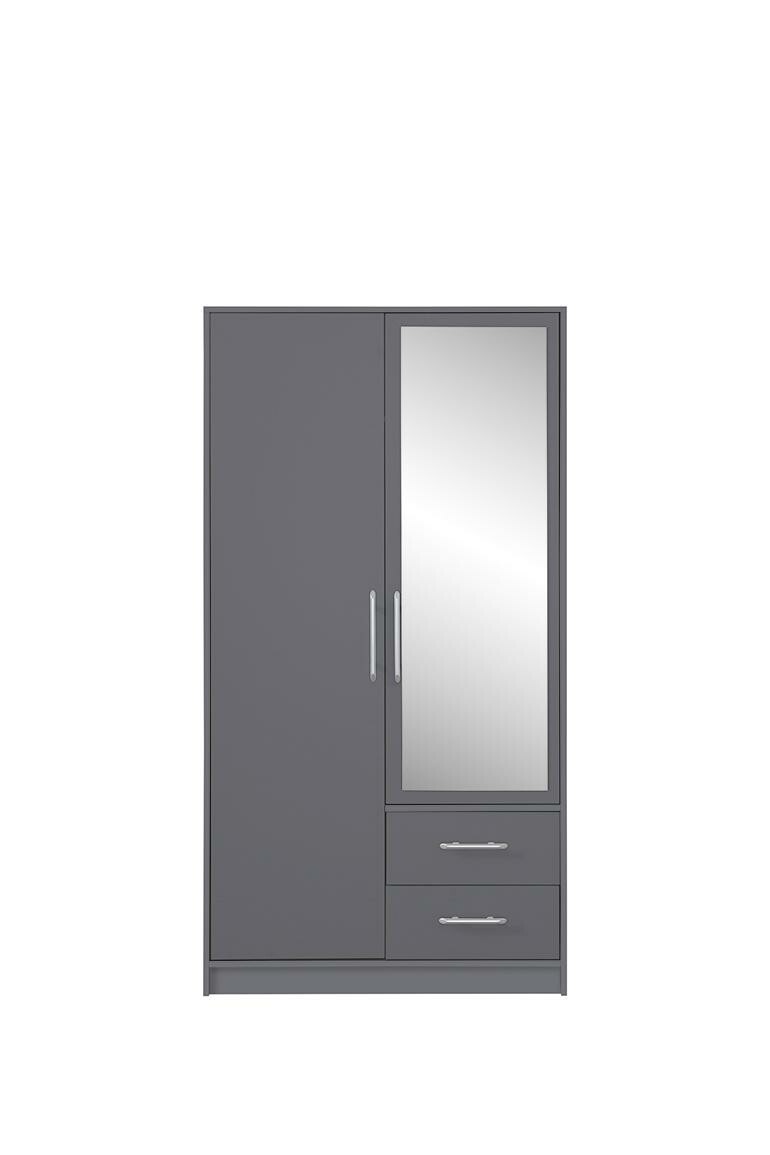 Šatní skříň se zrcadlem Smart 3 - šedý mat