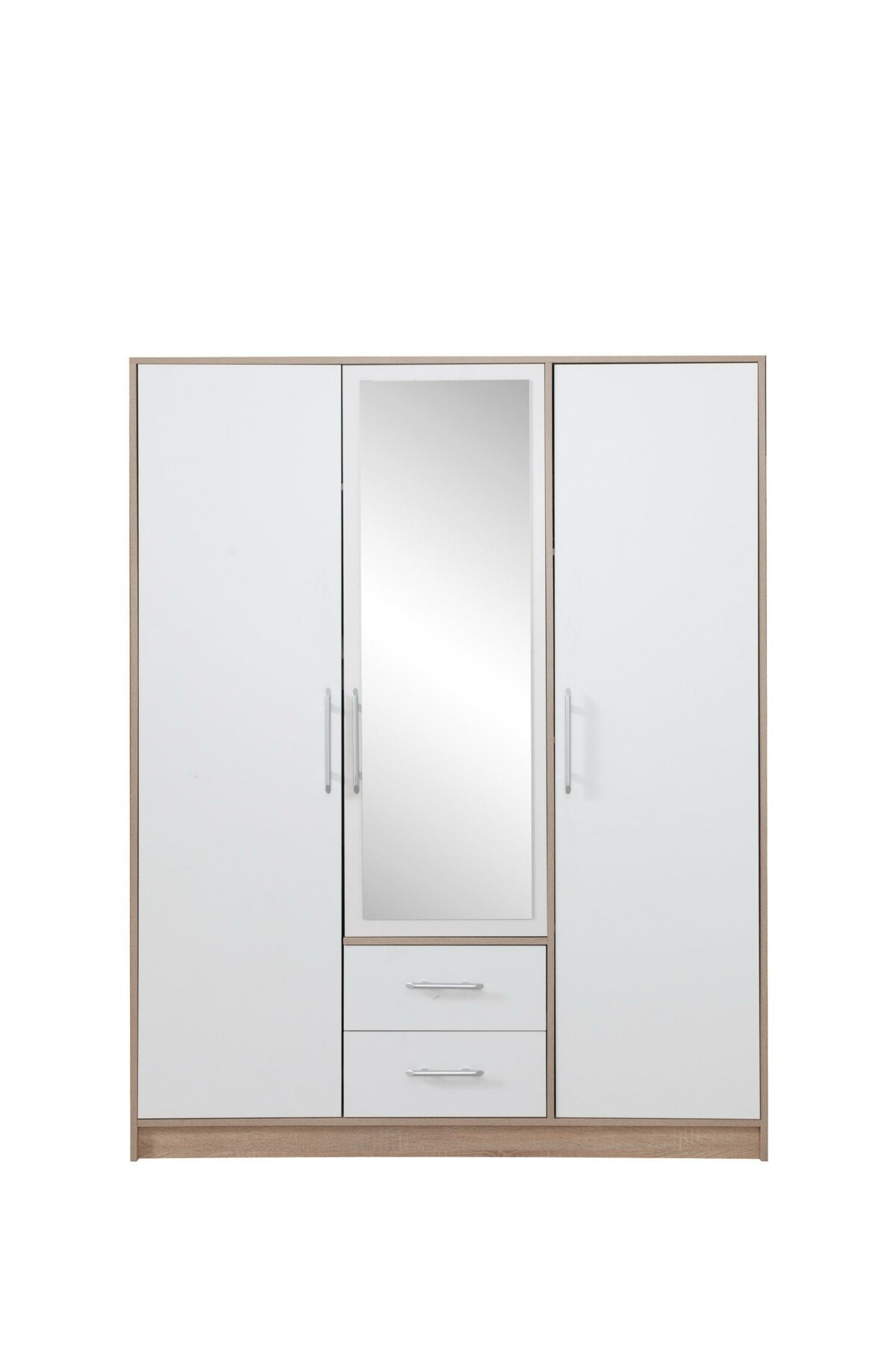 Šatní skříň se zrcadlem Smart 2 - bílý lux