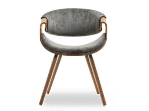 Jídelní židle Bent, ořech/tmavě šedý velur