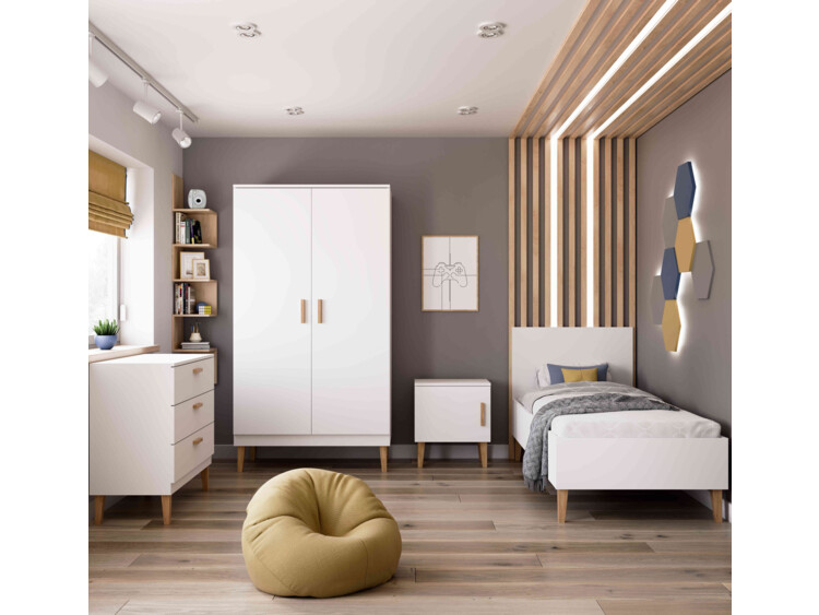 Dětský pokoj Kubi bílý - postel 180 x 80 cm