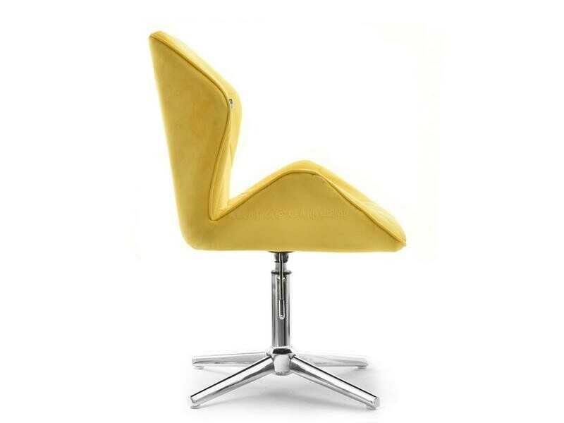 Otočná židle Velo žlutý velur/chromové podnoží