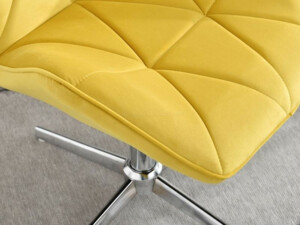 Otočná židle Velo žlutý velur/chromové podnoží