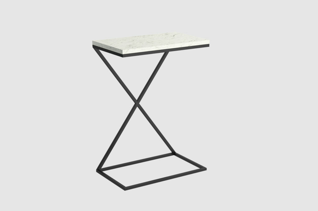 Příruční odkládací stolek Doti 71 cm - světlý mramor