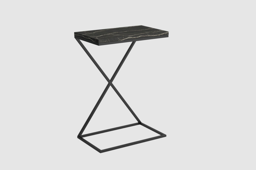 Příruční odkládací stolek Doti 71 cm - tmavý mramor