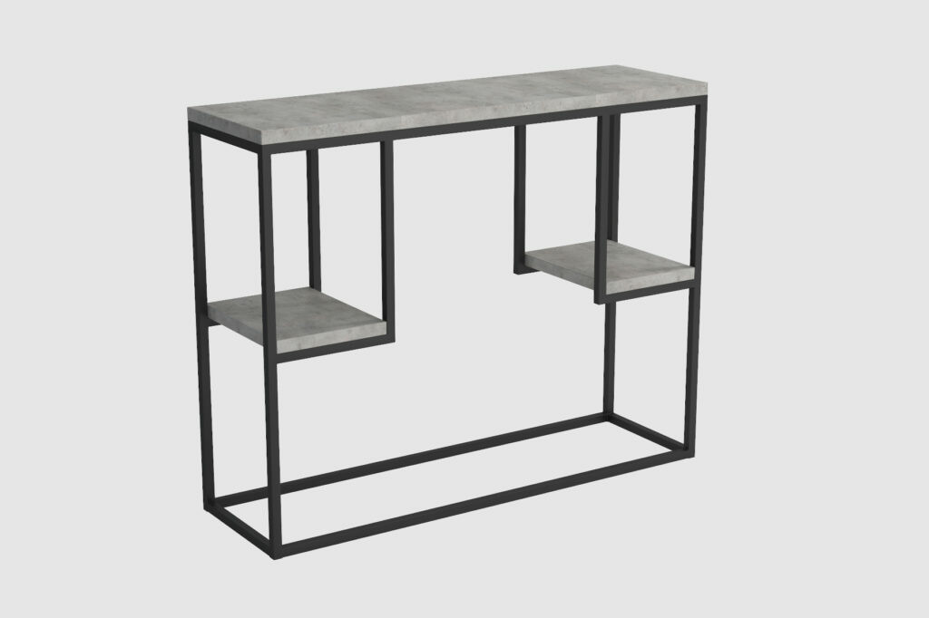 Konzolový stolek Pulit s policemi - beton