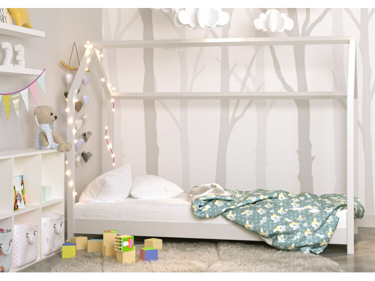 Dětská postel / domeček Bella 90 x 200 cm - bílá