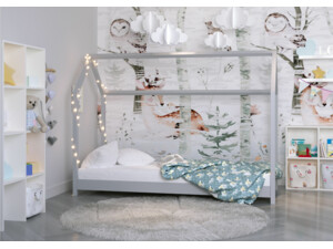 Dětská postel / domeček Bella 80 x 180 cm - šeda + matrace