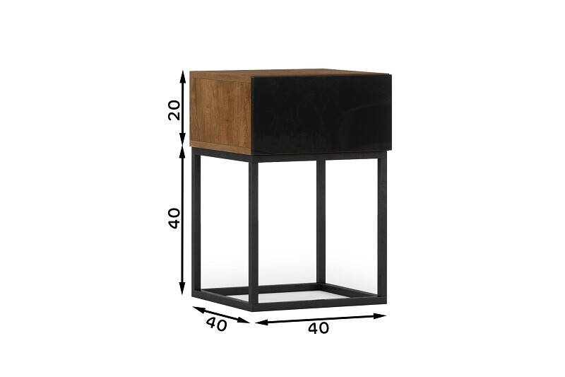 Noční stolek Avorio - černý lesk