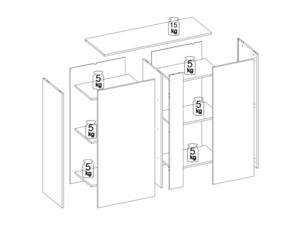 Komoda Mono Light MN-06 s LED osvětlením