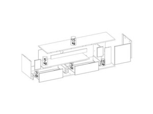 Televizní stolek RTV Mono Light  MN-03 s LED osvětlením