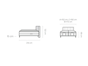 Postel Boxspring Venus (160), elektrické polohování + toppery