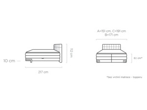 Postel Boxspring Viano (140)