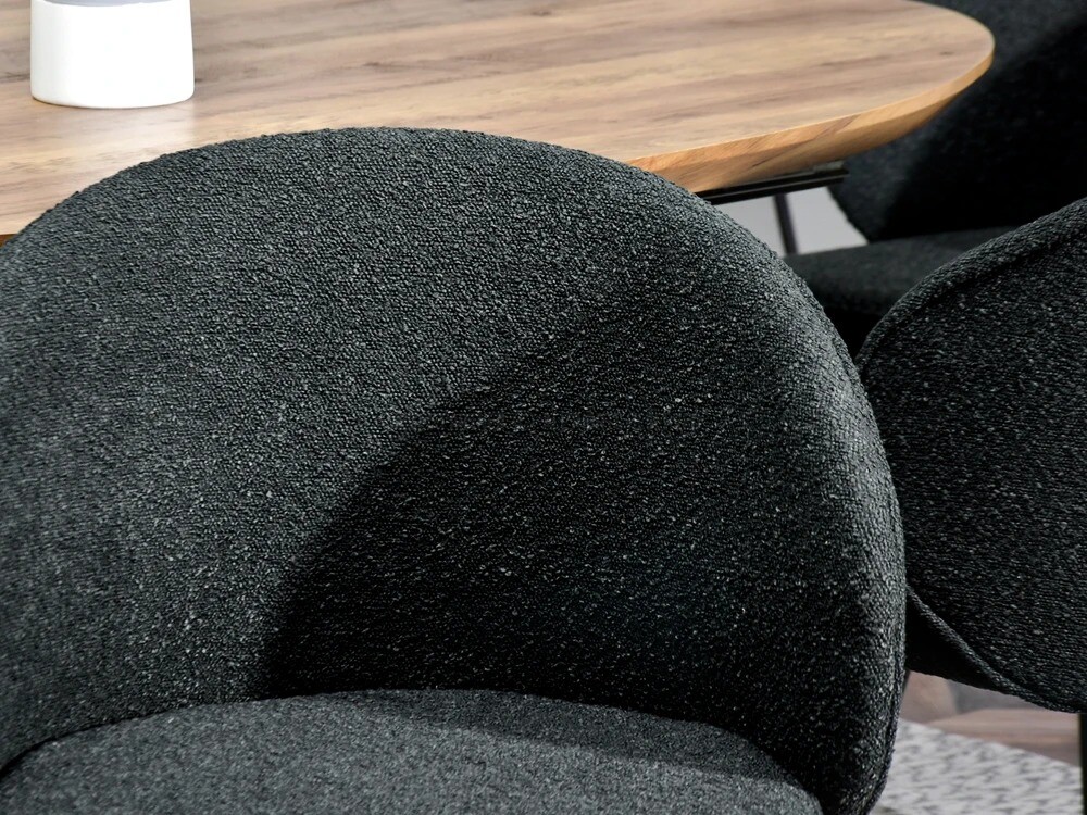Moderní židle Sensi - černá látka bouclé
