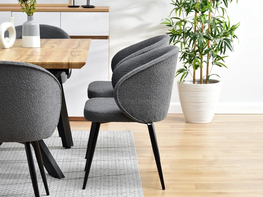 Moderní židle Sensi - tmavě šedá látka Boucle