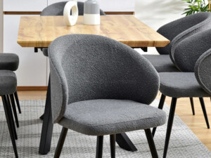 Moderní židle Sensi - tmavě šedá látka Boucle