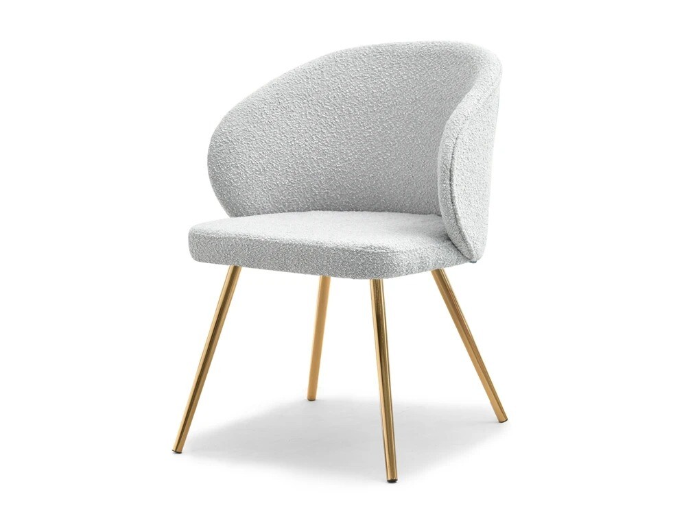Moderní židle Sensi - světle šedá látka bouclé