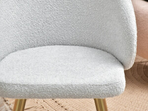 Moderní židle Sensi - světle šedá látka bouclé