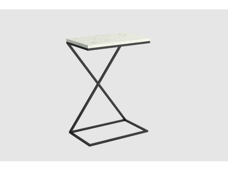 Akce - Příruční odkládací stolek Doti 71 cm - světlý mramor