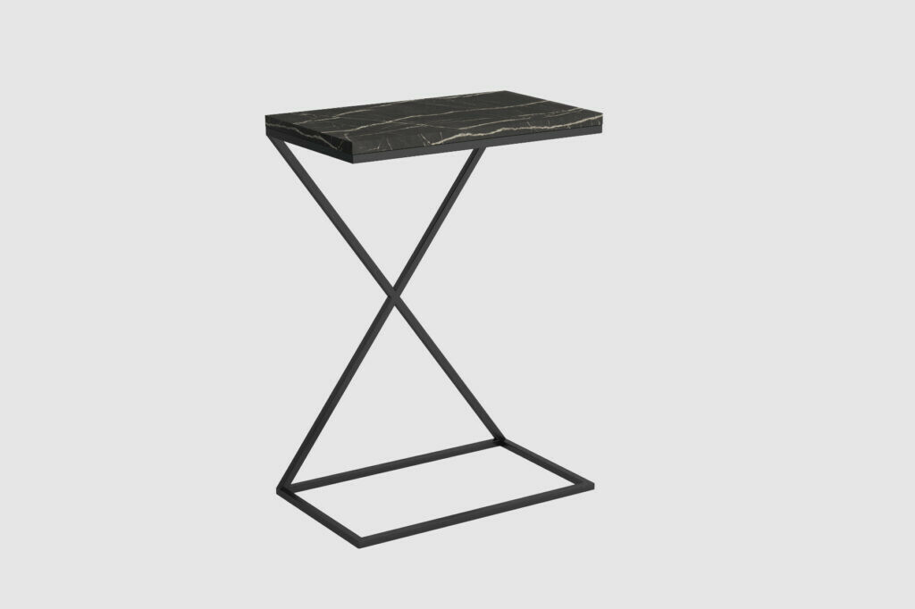 Akce - Příruční odkládací stolek Doti 71 cm - tmavý mramor
