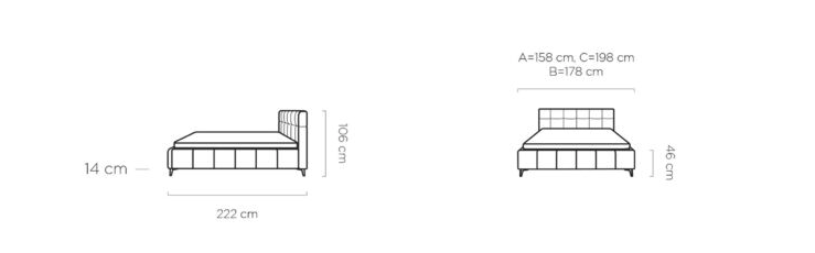 Akce - Postel Naomi (140) - úložný prostor + matrace