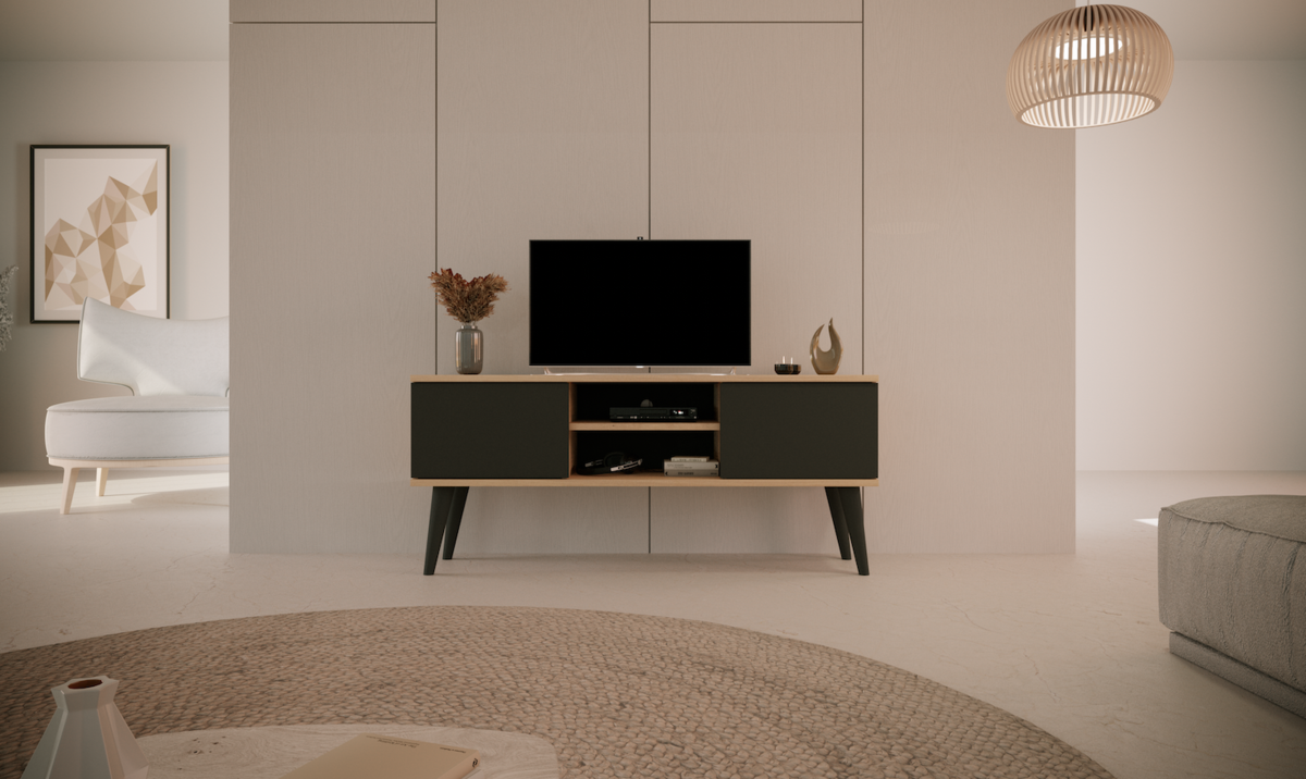 Televizní stolek RTV Toronto 120 cm - dub artisan + černá