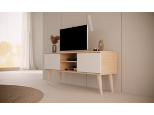 Televizní stolek RTV Toronto 120 cm - dub artisan + bílá