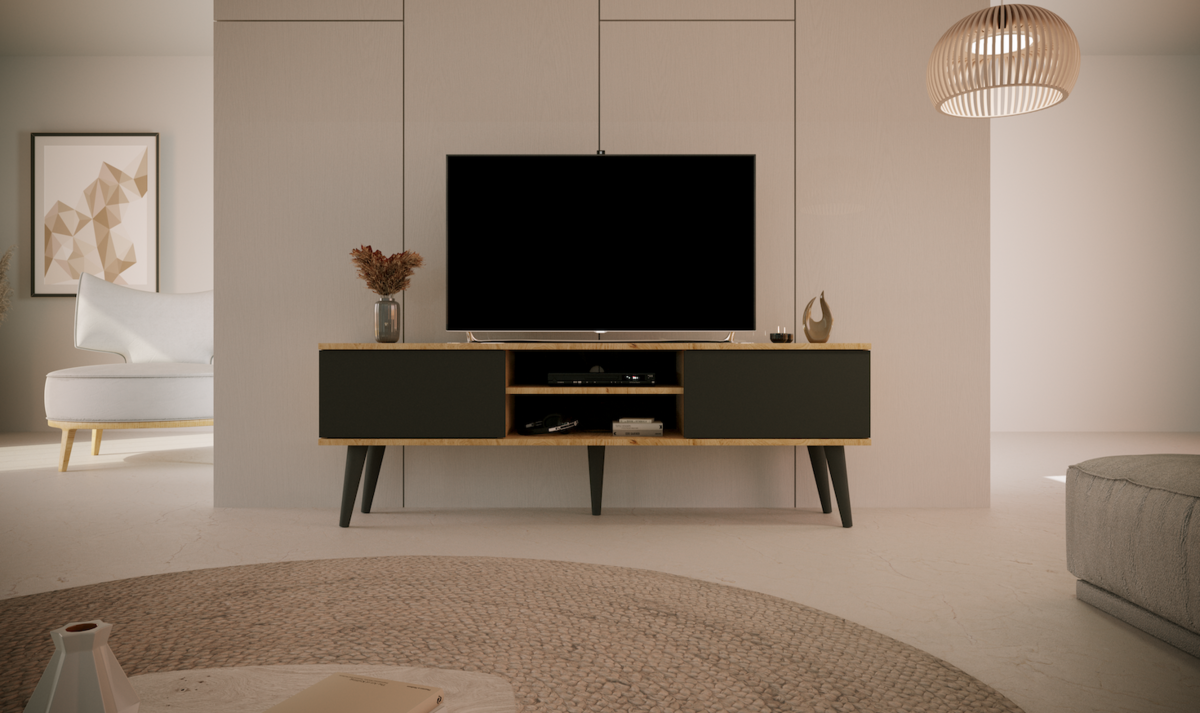 Televizní stolek RTV Toronto 160 cm - dub artisan + černá