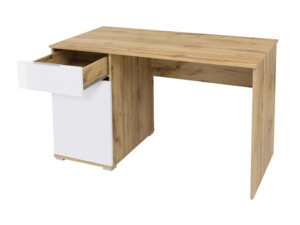 Psací stůl Zele (120) - dub wotan/bílý lesk
